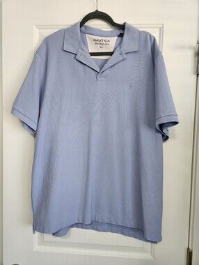 Nautica Men's Pale Blue Short Sleeve Polo
